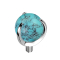 Dermal anchor silver ball turquoise stone set