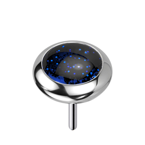 Threadless silber Scheibe abgerundet blauer Sand Stein