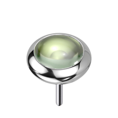 Threadless silber Scheibe abgerundet grüner Onyx Stein