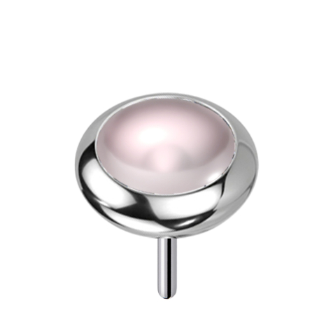 Threadless silber Scheibe abgerundet Opalite pink Stein