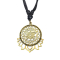 Necklace black pendant gold-plated mandala flames