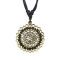Necklace black pendant gold-plated Om flower