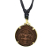 Necklace black pendant gold-plated medallion mask made of Narra wood
