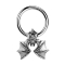 Closure anneau argent chauve-souris argent