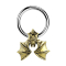 Closure ring silver bat gold-plated