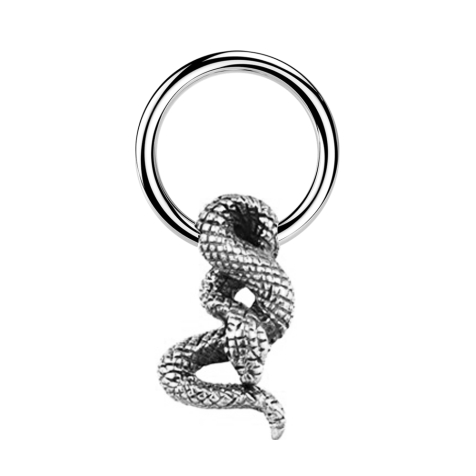 Micro Closure anneau argent serpent argent
