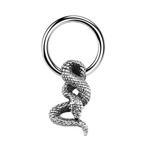 Micro Closure anneau argent serpent argent
