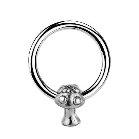 Micro Closure Ring silver mushroom silver
