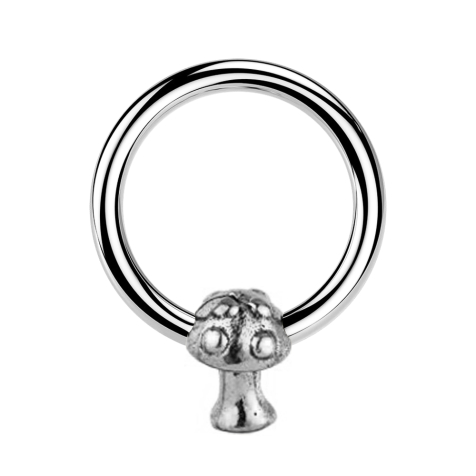 Closure ring silver mushroom silver