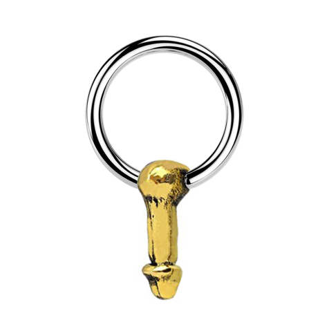 Micro Closure Ring silber Penis vergoldet