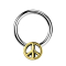 Micro Closure Ring silber Peace vergoldet
