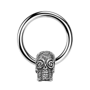 Closure anneau argent jour des morts crâne argent
