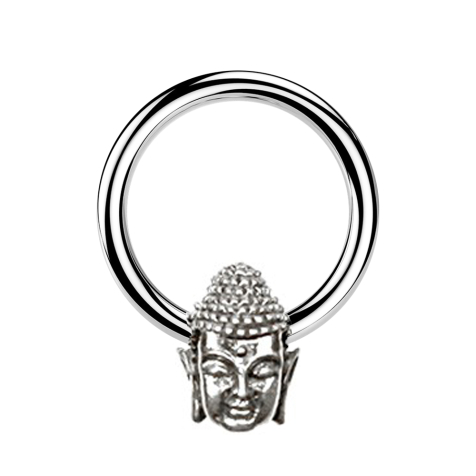 Micro Closure Ring silver Buddha silver