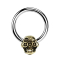 Closure ring silver skull steampunk gold-plated