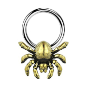 Closure Anneau argenté Cancer doré