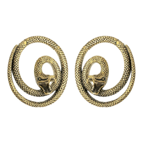 Ear weight segment ring hinged gold-plated snake (2pcs.)