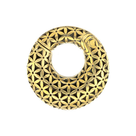 Anello a segmento di peso per orecchio con fiori placcati oro e incernierati