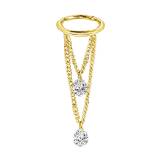 Micro anneau segment pliable doré pendentif...