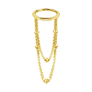 Micro anneau segment pliable doré pendentif...