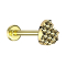 Micro Labret Internal Thread Gold-Plated Diamond Cut Heart Gold-Plated