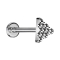 Micro Labret filettatura interna argento diamante punteggiato taglio triangolare argento