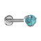 Micro Labret filettatura interna argento con sfera turquoise incastonata