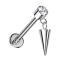 Micro Labret filetage intérieur argent cylindre argent cristaux argent pendentif cône