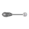Barbell argent avec boules front cristal argent et plume