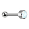 Micro Barbell Threadless Silver with Ball and Cylinder Opal White