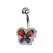 Banana silver with ball silver crystal silver and butterfly