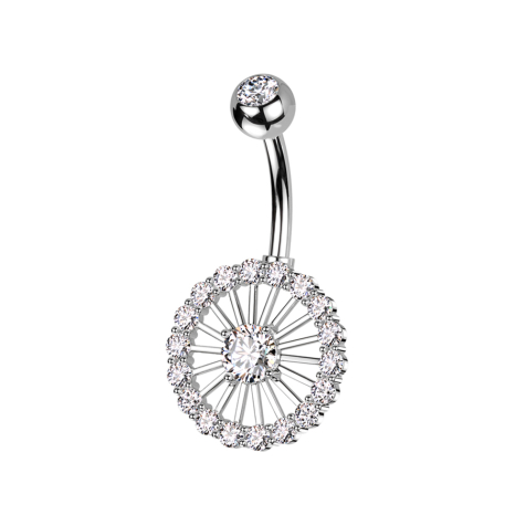 Banane argentée avec boule argentée cristal argenté et roue cristaux argentés