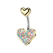 Banane argentée avec cœur doré et...