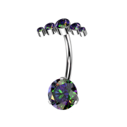 Threadless Banane argent cinq cristaux multicolores...