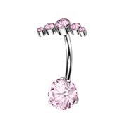 Banane sans fil argentée sertie de cinq cristaux...