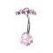 Threadless Banane silber fünf Kristalle pink und Kristall pink gefasst