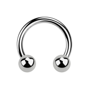 Circular Barbell Internal Thread Silver with Two Balls