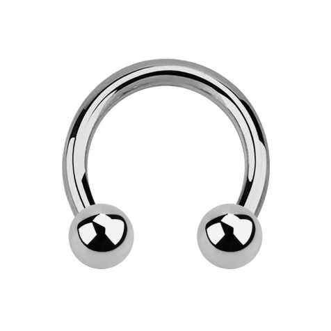 Circular Barbell Internal Thread Silver with Two Balls