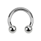 Circular Barbell Internal Thread Silver with Two Balls