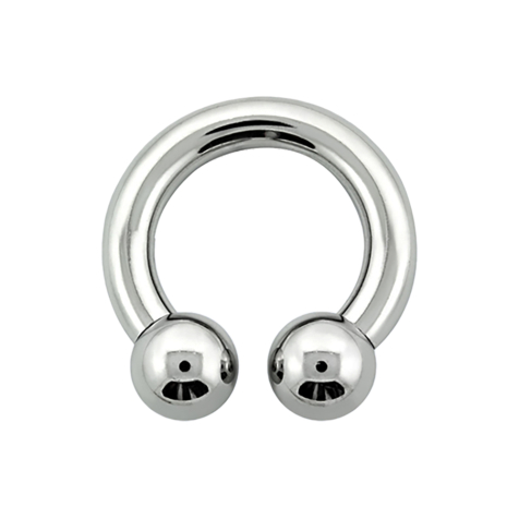 Circular Barbell filettatura interna argento con due sfere