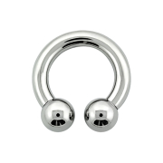 Circular Barbell Internal Thread Silver with Two Balls