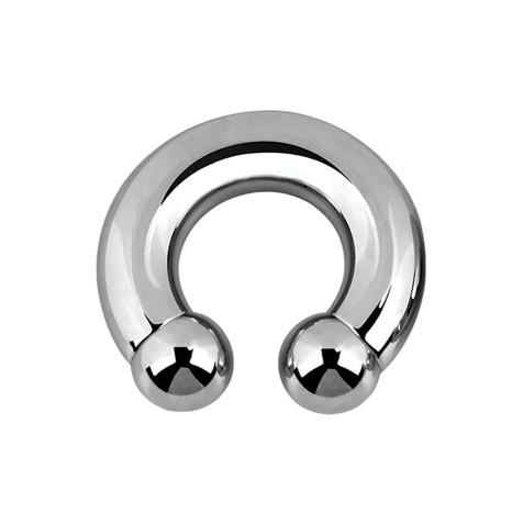 Circular Barbell Innengewinde silber mit zwei Kugeln