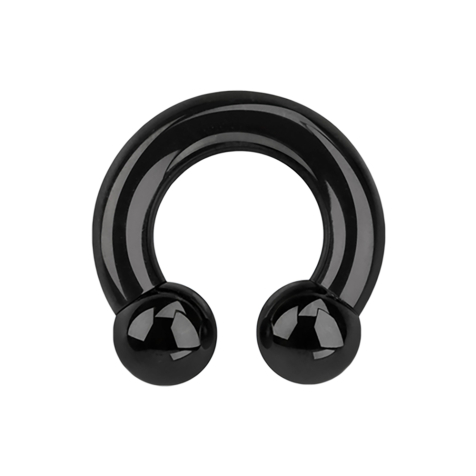 Circular Barbell Innengewinde schwarz mit zwei Kugeln