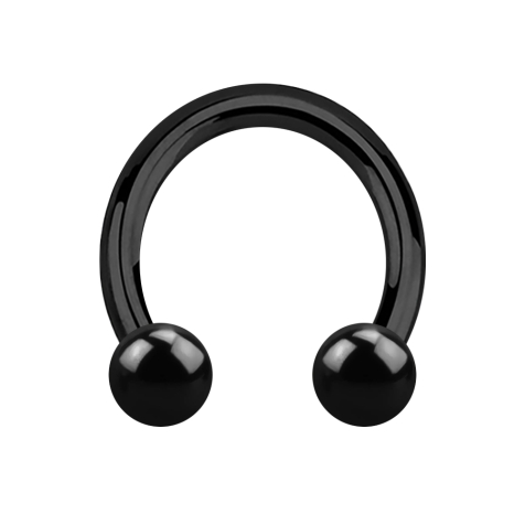 Circular Barbell filettatura interna nera con due sfere