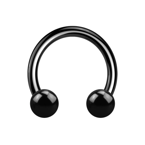 Barbell circulaire à filetage intérieur noir avec deux boules