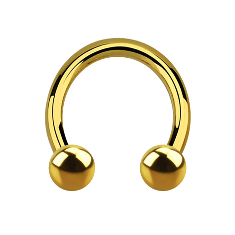 Circular Barbell filettatura interna placcato oro con due sfere