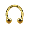 Circular Barbell filettatura interna placcato oro con due sfere