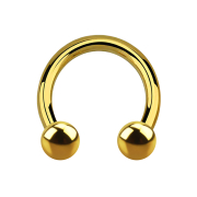 Circular barbell with gold-plated internal thread and two...