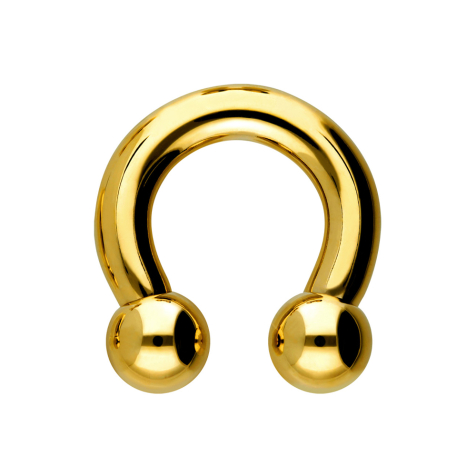 Barbell circulaire à filetage intérieur plaqué or avec deux boules