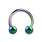 Micro circular barbell with internal thread, colored, with two balls