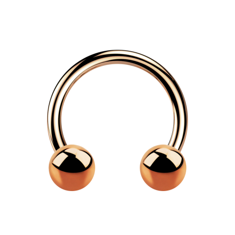 Micro Circular Barbell Innengewinde rosegold mit zwei Kugeln